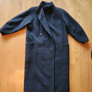 VTG Fairbrooke Charcoal Gray Wool Long Overcoat Womens 8 Old Money Luxury Union
